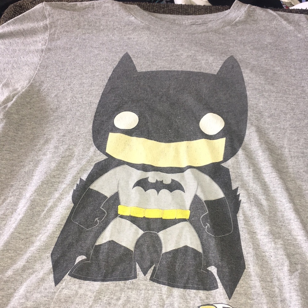 grey cartoon batman t-shirt